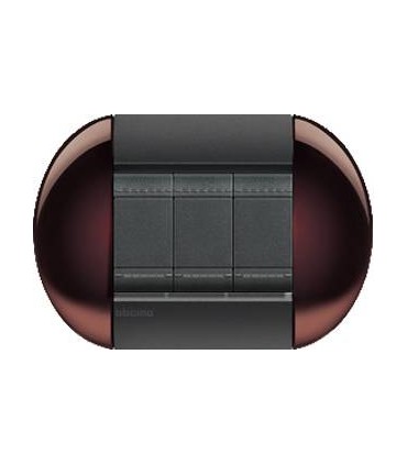 Выключатель Bticino Living-Light рамка овал Бордовый-TW LNB4802TW