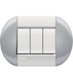 Выключатель Bticino Living-Light рамка овал Небесный-TS LNB4802TS