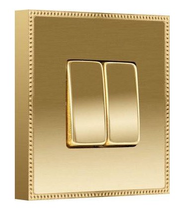 Двухклавишный выключатель в сборе FEDE BELLE EPOQUE METAL CHROME, bright gold + bright chrome FD01401CB