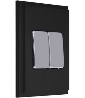 Двухклавишный выключатель в сборе FEDE MARCO, black FD01611BK/FD04311CB