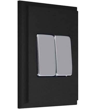 Двухклавишный выключатель в сборе FEDE MARCO, black FD01611BK/FD04311CB