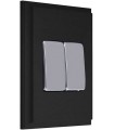Двухклавишный выключатель в сборе FEDE MARCO, black FD01611BK/FD04311CB