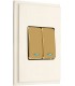 Двухклавишный выключатель с подсветкой в сборе FEDE MARCO, beige FD01611BE/FD04313OB