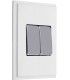 Двухклавишный выключатель в сборе FEDE MARCO, white FD01611WH/FD04311CB