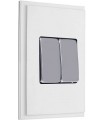 Двухклавишный выключатель в сборе FEDE MARCO, white FD01611WH/FD04311CB