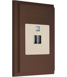 Двойная USB розетка с подсветкой в сборе FEDE MARCO, moka {PRODUCT_REFERENCE}