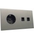 Розетка + 2 разъема RJ45 в сборе Fontini Font Barcelona 5.1 Collection, нержавеющая сталь 90C/Dffwx0