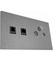 Розетка телефонная + RJ45 и R/TV + SAT в сборе Fontini Font Barcelona 5.1 Collection, нержавеющая сталь C45 90C/Dffwx0