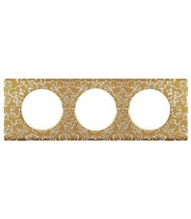 Рамка на 3 поста Legrand Celiane, фарфор золотая феерия {PRODUCT_REFERENCE}