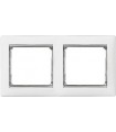 Рамка на 2 поста горизонтальная Legrand Valena, белый/серебро {PRODUCT_REFERENCE}