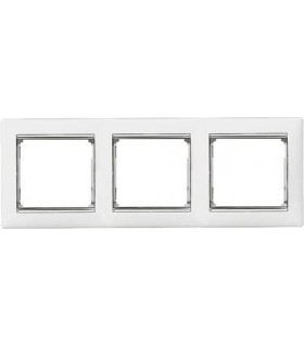 Рамка на 3 поста горизонтальная Legrand Valena, белый/серебро {PRODUCT_REFERENCE}