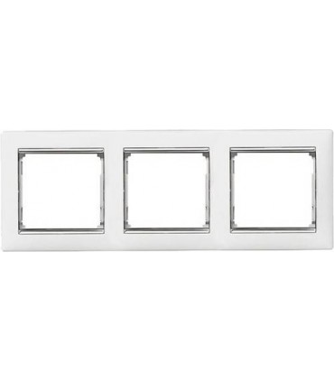 Рамка на 3 поста горизонтальная Legrand Valena, белый/серебро {PRODUCT_REFERENCE}
