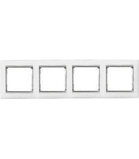 Рамка на 4 поста горизонтальная Legrand Valena, белый/серебро {PRODUCT_REFERENCE}