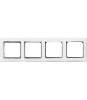 Рамка на 4 поста горизонтальная Legrand Valena, белый/серебро {PRODUCT_REFERENCE}