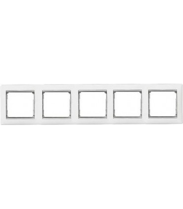 Рамка на 5 постов горизонтальная Legrand Valena, белый/серебро {PRODUCT_REFERENCE}