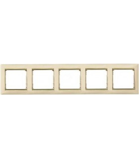 Рамка на 5 постов горизонтальная Legrand Valena, слоновая кость/золото {PRODUCT_REFERENCE}