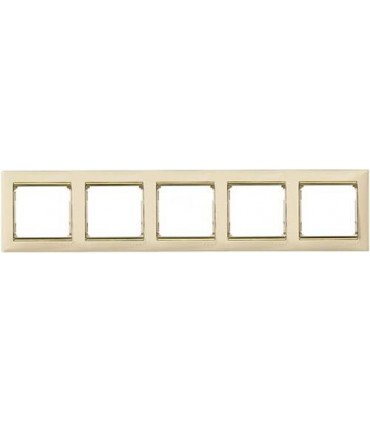 Рамка на 5 постов горизонтальная Legrand Valena, слоновая кость/золото {PRODUCT_REFERENCE}