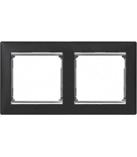 Рамка на 2 поста горизонтальная Legrand Valena, ноктюрн/серебро {PRODUCT_REFERENCE}