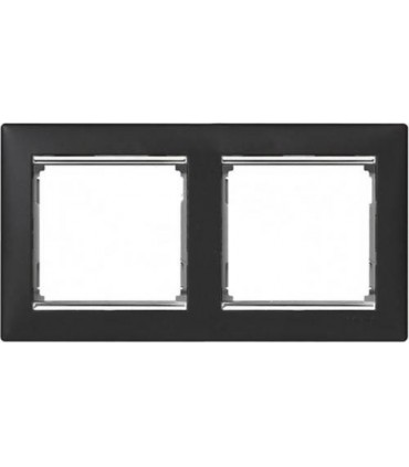 Рамка на 2 поста горизонтальная Legrand Valena, ноктюрн/серебро {PRODUCT_REFERENCE}