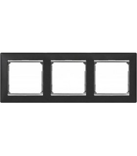 Рамка на 3 поста горизонтальная Legrand Valena, ноктюрн/серебро {PRODUCT_REFERENCE}