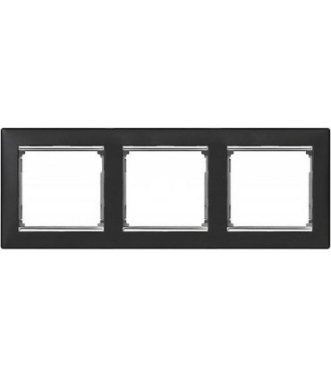 Рамка на 3 поста горизонтальная Legrand Valena, ноктюрн/серебро {PRODUCT_REFERENCE}