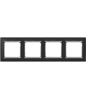 Рамка на 4 поста горизонтальная Legrand Valena, ноктюрн/серебро {PRODUCT_REFERENCE}