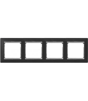 Рамка на 4 поста горизонтальная Legrand Valena, ноктюрн/серебро {PRODUCT_REFERENCE}