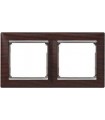 Рамка на 2 поста горизонтальная Legrand Valena, темное дерево/серебро {PRODUCT_REFERENCE}