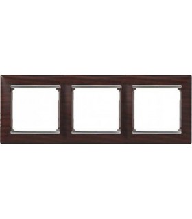 Рамка на 3 поста горизонтальная Legrand Valena, темное дерево/серебро {PRODUCT_REFERENCE}