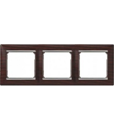 Рамка на 3 поста горизонтальная Legrand Valena, темное дерево/серебро {PRODUCT_REFERENCE}