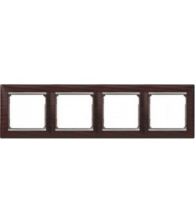 Рамка на 4 поста горизонтальная Legrand Valena, темное дерево/серебро {PRODUCT_REFERENCE}