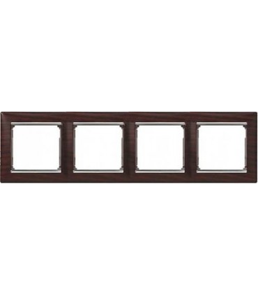 Рамка на 4 поста горизонтальная Legrand Valena, темное дерево/серебро {PRODUCT_REFERENCE}