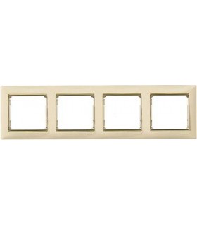 Рамка на 4 поста горизонтальная Legrand Valena, слоновая кость/золото {PRODUCT_REFERENCE}