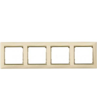 Рамка на 4 поста горизонтальная Legrand Valena, слоновая кость/золото {PRODUCT_REFERENCE}