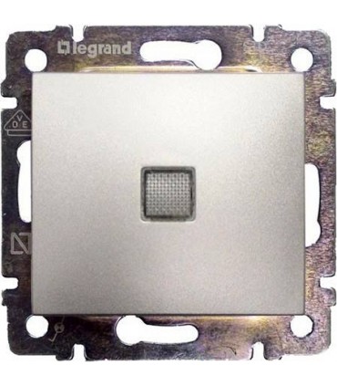 Выключатель одноклавишный с подсветкой Legrand Valena, алюминий {PRODUCT_REFERENCE}