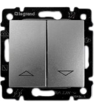 Выключатель жалюзийный с механической блокировкой Legrand Valena, алюминий {PRODUCT_REFERENCE}