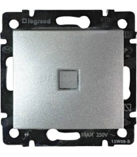 Переключатель одноклавишный с подсветкой Legrand Valena, алюминий {PRODUCT_REFERENCE}