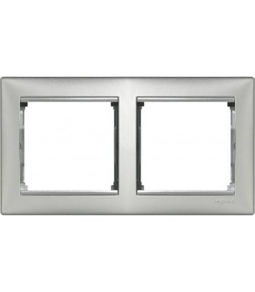 Рамка на 2 поста горизонтальная Legrand Valena, алюминий {PRODUCT_REFERENCE}