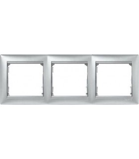 Рамка на 3 поста горизонтальная Legrand Valena, алюминий {PRODUCT_REFERENCE}