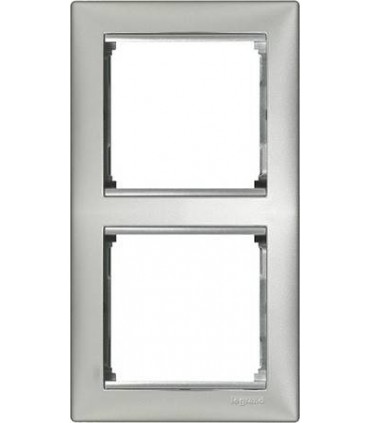 Рамка на 2 поста вертикальная Legrand Valena, алюминий {PRODUCT_REFERENCE}