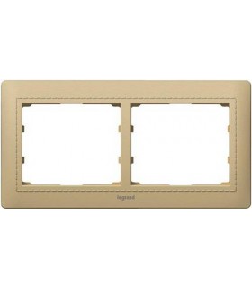 Рамка на 2 поста горизонтальная Legrand Galea Life, кожа/Havana {PRODUCT_REFERENCE}