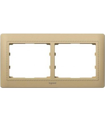 Рамка на 2 поста горизонтальная Legrand Galea Life, кожа/Havana {PRODUCT_REFERENCE}