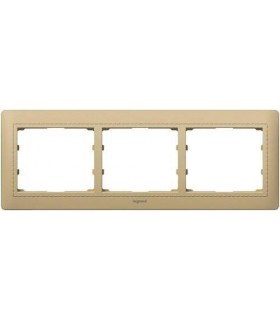 Рамка на 3 поста горизонтальная Legrand Galea Life, кожа/Havana {PRODUCT_REFERENCE}