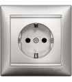 Силовая розетка 2К+3 укоплектованная на винтах Legrand Valena, алюминий {PRODUCT_REFERENCE}