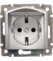 Силовая розетка 2К+3 с откидной крышкой на винтах Legrand Valena, алюминий  {PRODUCT_REFERENCE}
