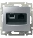 Двойная розетка RJ 45 Кат. 5е/6 UTP + RJ 11 Legrand Valena, алюминий {PRODUCT_REFERENCE}
