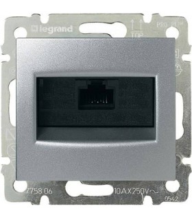 Информационная розетка RJ 45 - категория 5e - UTP - 1 выход - на винтах Legrand Valena, алюминий {PRODUCT_REFERENCE}