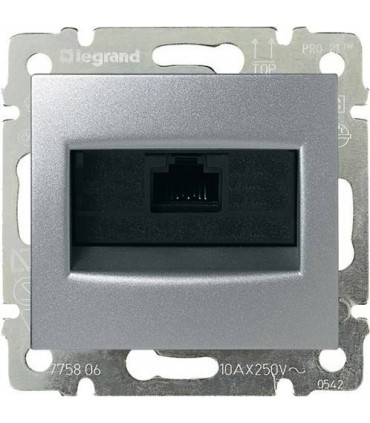 Информационная розетка RJ 45 - категория 5e - UTP - 1 выход - на винтах Legrand Valena, алюминий {PRODUCT_REFERENCE}