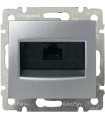 Информационная розетка RJ 45 - категория 5e - UTP - 1 выход - на винтах Legrand Valena, алюминий {PRODUCT_REFERENCE}
