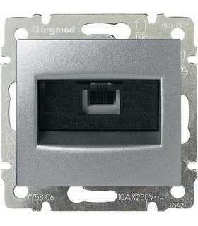 Информационная розетка RJ 45 - категория 5e - UTP - 1 выход - с захватами Legrand Valena, алюминий {PRODUCT_REFERENCE}